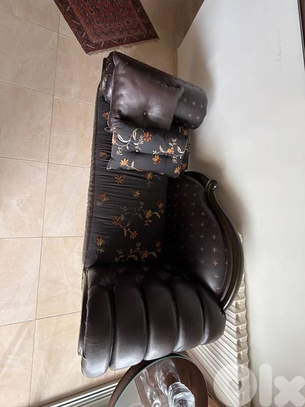 dark brown leather couch 1