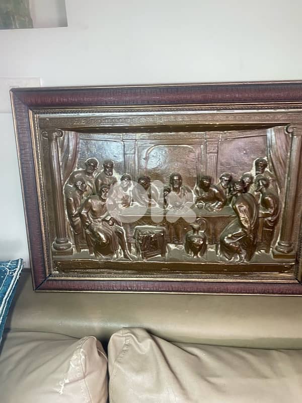 A very old 3 D copper the last supper vantage. 62 x 41 cm 1