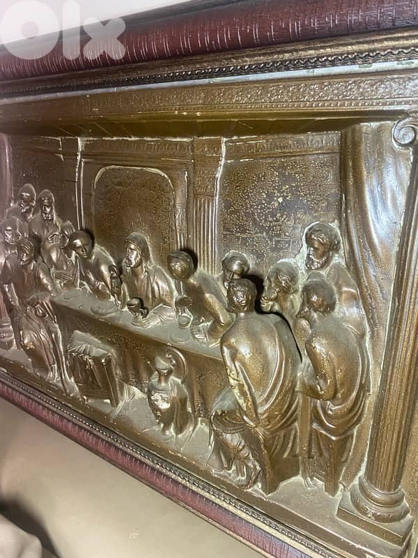 A very old 3 D copper the last supper vantage. 62 x 41 cm 2