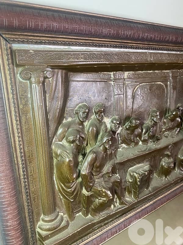 A very old 3 D copper the last supper vantage. 62 x 41 cm 8
