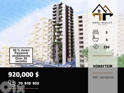 under construction apartments for sale in koraytem Beirut