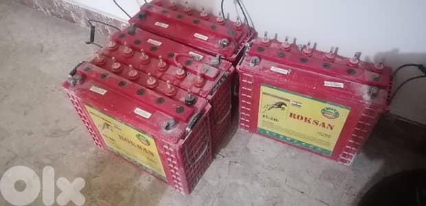 4 Tubular batteries Roksan 240 Ah C20, used 16 months