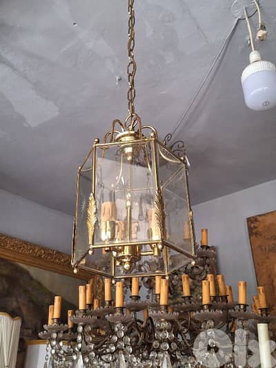 antique french brass lantern