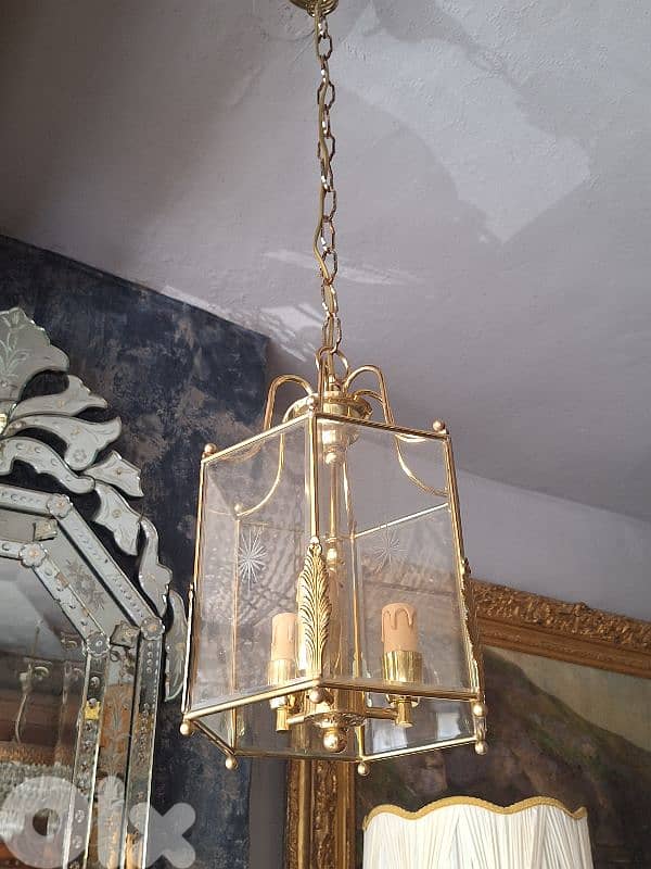 antique french brass lantern 1