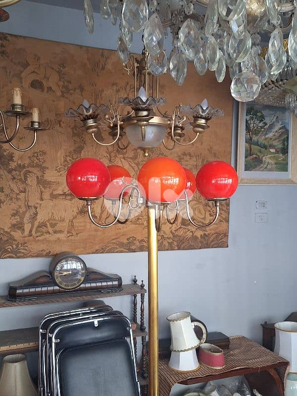 vintage large italian 5 lamps opaline floor lamp 1
