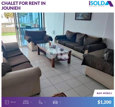 1 bedroom Chalet+Sea view+Pool+Gym 4rent in Jounieh - شاليه في جونيه