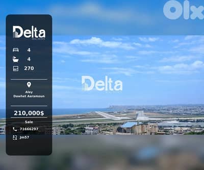 Spacious Apartment for Sale in Dawhet Aaramoun, Aley