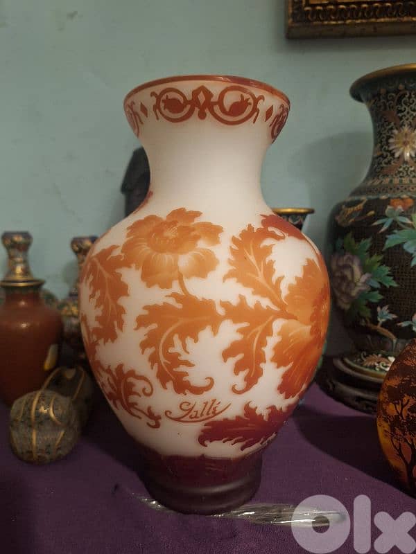 vase Emil Galle very rare glass paste 1