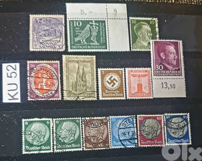 Germany Reich Nazi 14 stamps Lot # KU-52