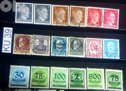 Germany Reich Nazi 18 stamps Lot # KU-39