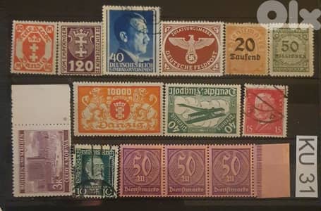 Germany Reich Nazi 14 stamps Lot # KU-31