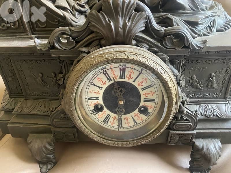 bronz old cheminy clock 10 kilos 50x50x30 cm working 5