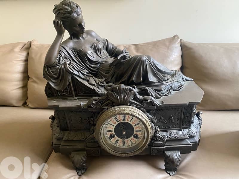 bronz old cheminy clock 10 kilos 50x50x30 cm working 6