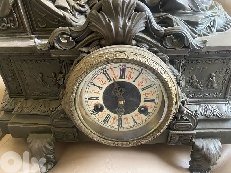 bronz old cheminy clock 10 kilos 50x50x30 cm working 8