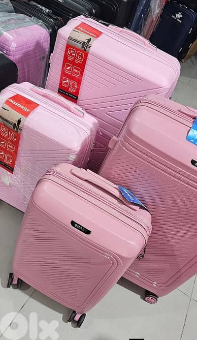 pink travel bags sets polycarbonate unbreakable