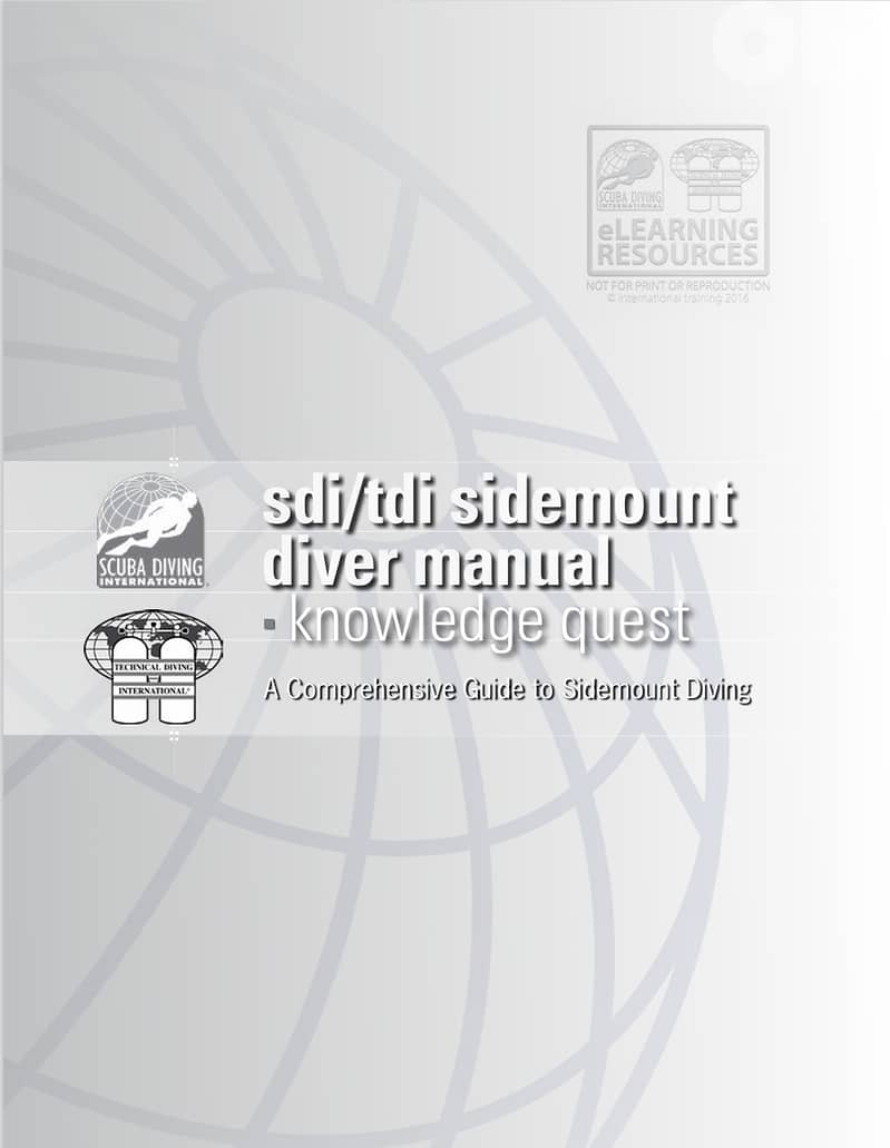SDI/TDI Sidemount Diver Student Manual & Knowledge Quest Manual- eBook 2