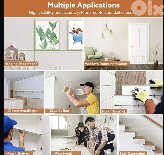 4D Laser Level,360°, 16 Lines Self-Leveling 2 Rechargeable Batteries. 4