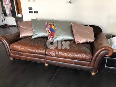 Vintage Roche Bobois leather sofa