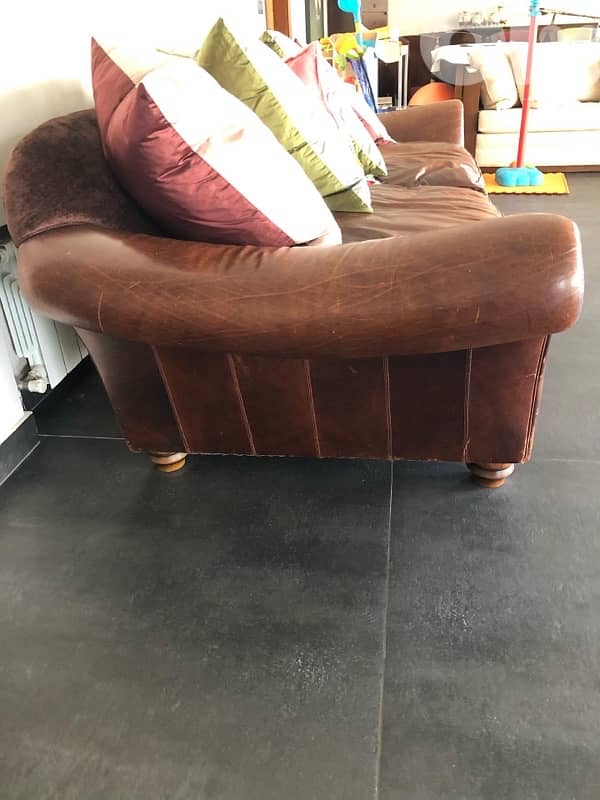 Vintage Roche Bobois leather sofa 1