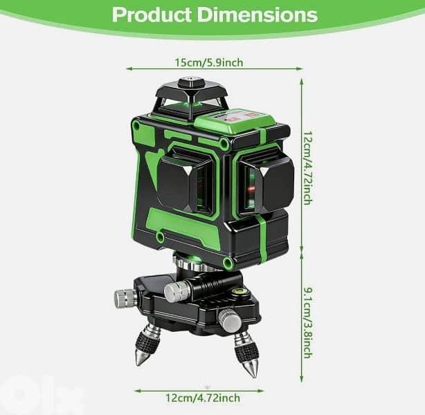 MAX LIGHT 3D Laser Level 12 Lines,360 Degree Cross Line Self-Leveling 9