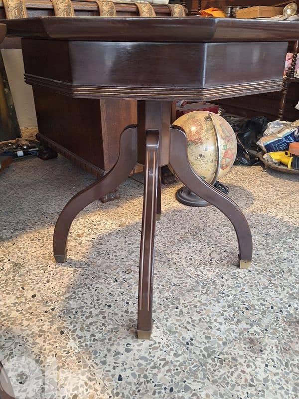 2 antique english leather top tables 4