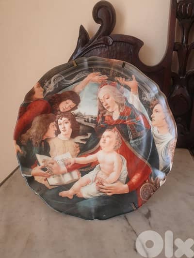 botticelli (madonna the magnifecat) limoge france handmade plate