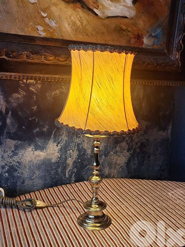 antique english brass lamp 1