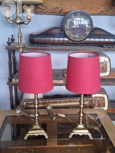 2 antique bronze italian lamps