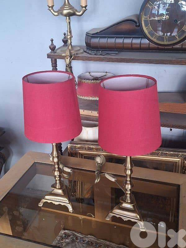 2 antique bronze italian lamps 1