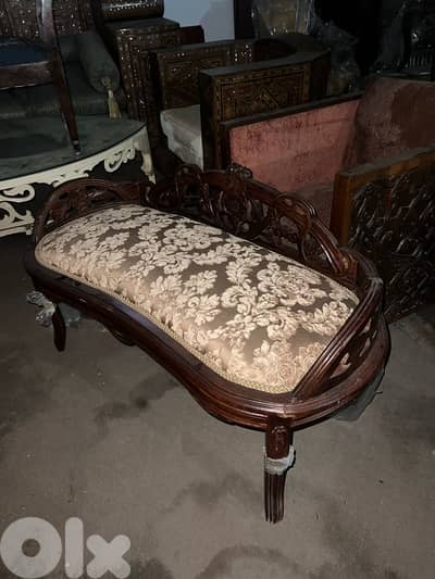 بنكات ناعمة خشب جوز قماش وردة روعة frensh banket antique