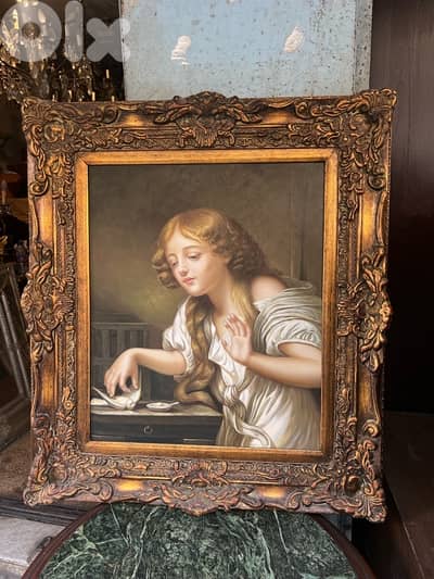 frensh tableau antique لوحة تابلو رسم painture يدوي شغل ناعم سعر لقطة