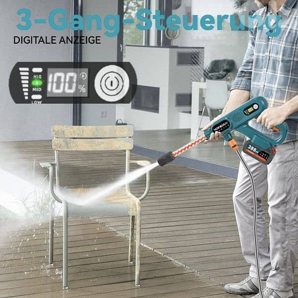 YOFIDRA 21 V Battery Pressure Washer, 80 Bar Portable Pressure Washer 9