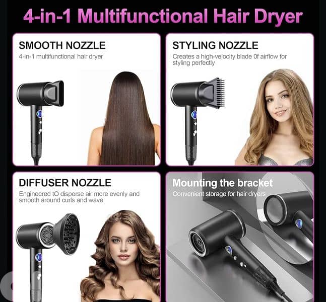 TISOUTEC Professional Ionic Hair Dryer+Powerful AC Motor 2400W 4