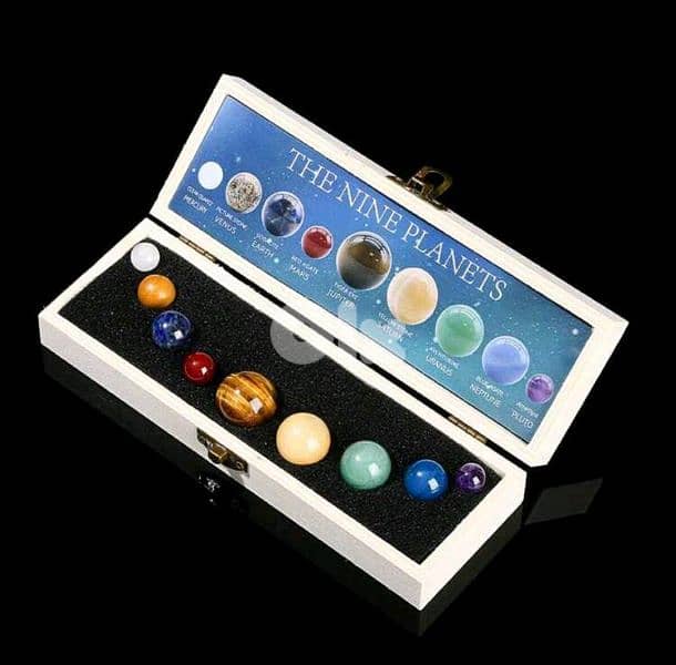 9 planets Solar system Natural Gem Stones Box 1