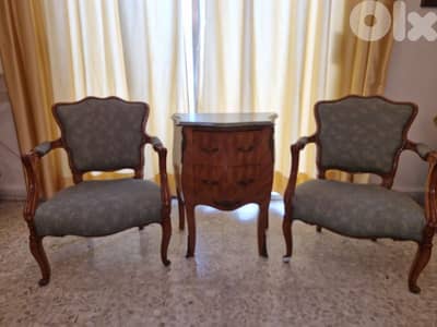 Fauteuil Louis XV + Bahut marbre