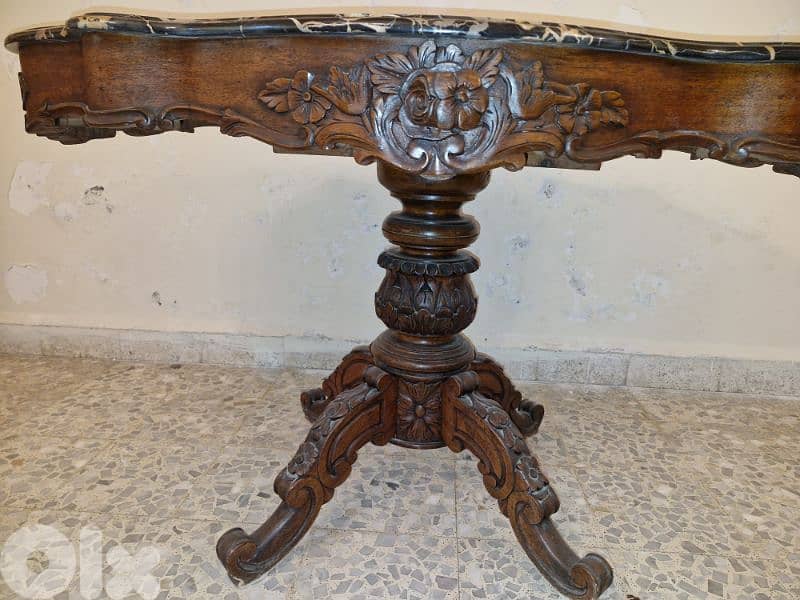 Bergeres + French Rococo table Louis XV marble top 3