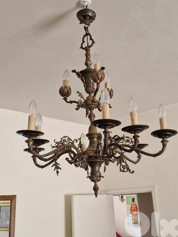 Antique Brass chandelier 2