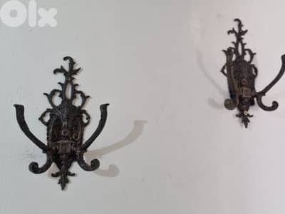 Antique brass console and mirror