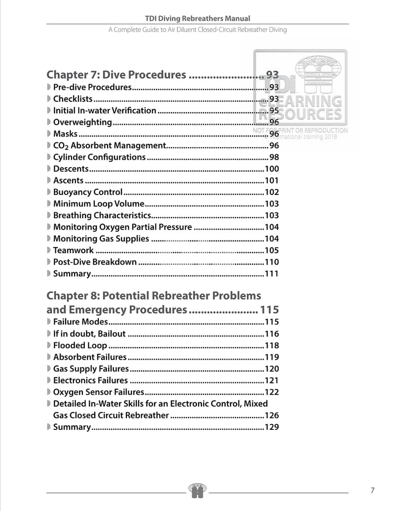 TDI Diving Rebreather Manual & diver knowledge Quest manual (eBook) 3