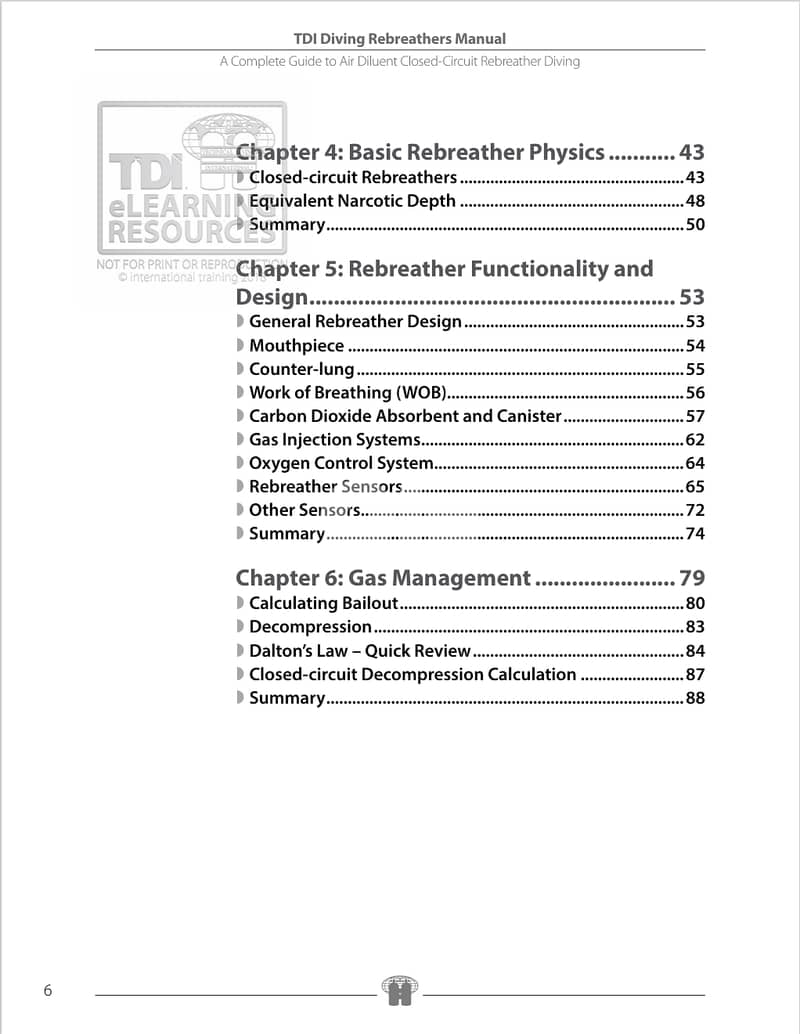 TDI Diving Rebreather Manual & diver knowledge Quest mamual (eBook) 2