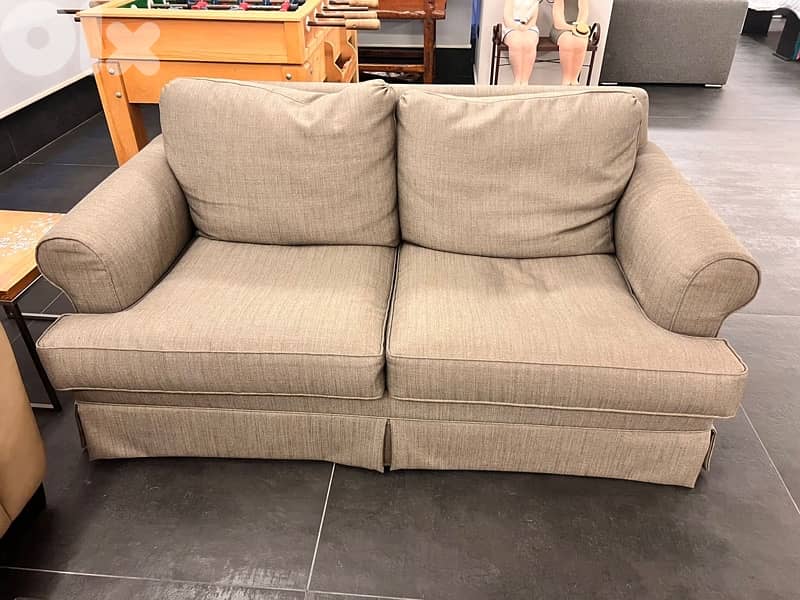 Grayish/ Beige Fabric Sofa 1