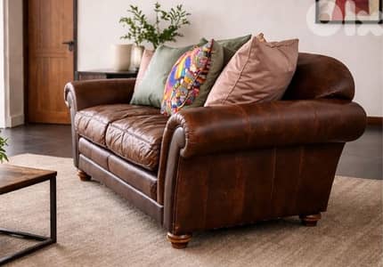 Vintage Roche Bobois leather sofa