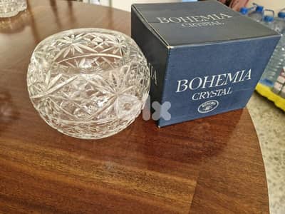 Assorted Bohemia Crystal decorations and glass
