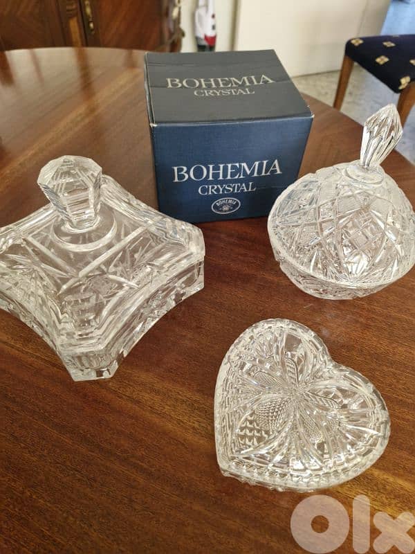 Assorted Bohemia Crystal decorations and glass 3