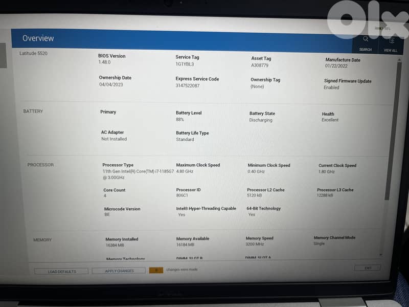 Dell Latitude 5520 Core i7 11th Generation 2