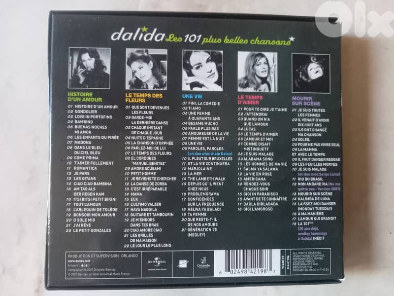 Dalida – Les 101 Plus Belles Chansons 5cd 	 Box Set, Compilation 2
