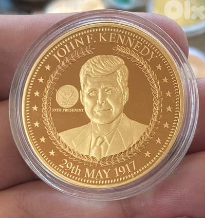 ميدالية اميركي تذكاري الرئيس كينيدي بروف تذكار ١٠٠ سنة على ولادته