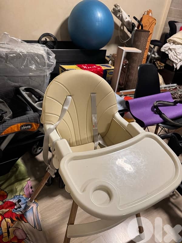 bundle!!!high feeding chair all leather relax chico plus baby cussion 2