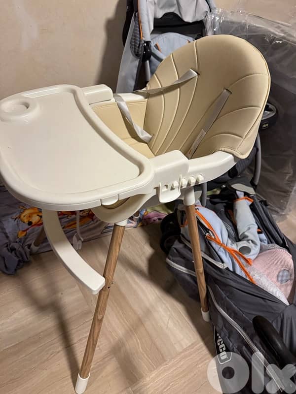bundle!!!high feeding chair all leather relax chico plus baby cussion 3