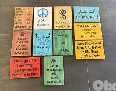 Room Decorative Funny Wooden Signs - Great Conditon.